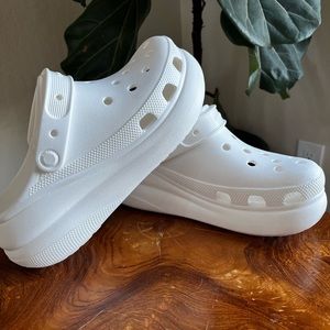 White platform Crocs, perfect condition, never worn outside!